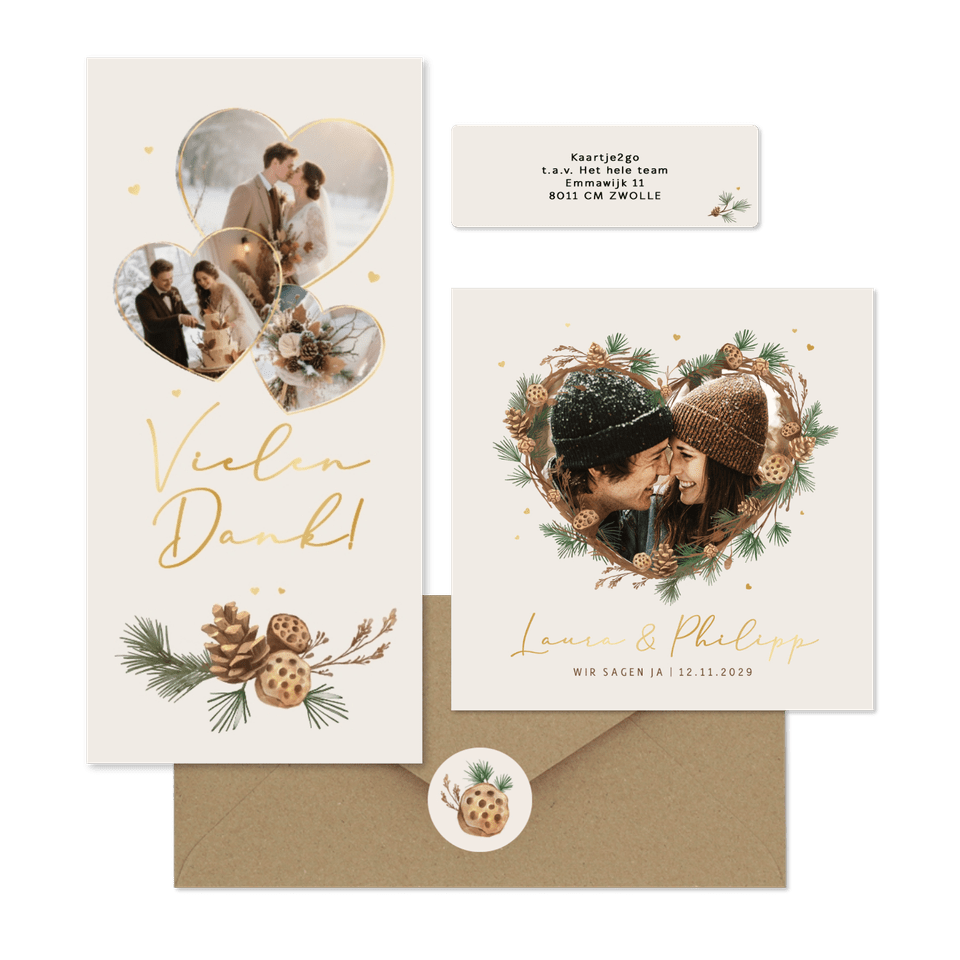 Hochzeit - Tannenzweige Herz Rahmen zur Winterhochzeit 