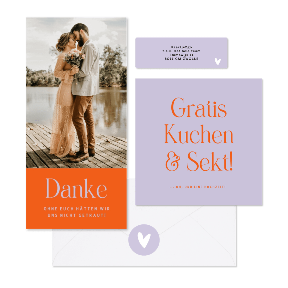 Hochzeitskartenset mit witzigen Texte