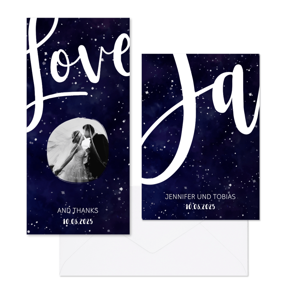 Hochzeitskartenset Galaxy Sternenhimmel