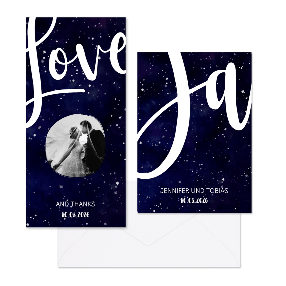 Hochzeitskartenset Galaxy Sternenhimmel