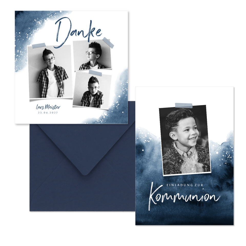 Kommunion - Wasserfarbe dunkelblau