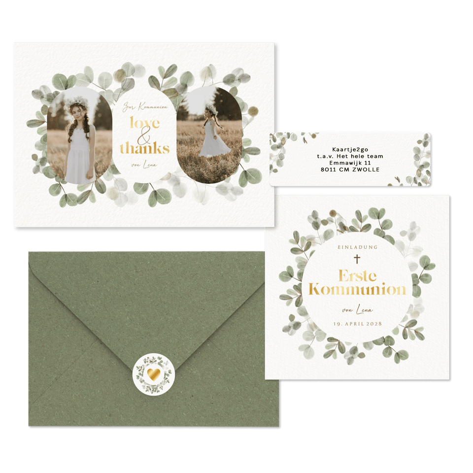 Kommunion - Eukalyptuskranz Goldlook