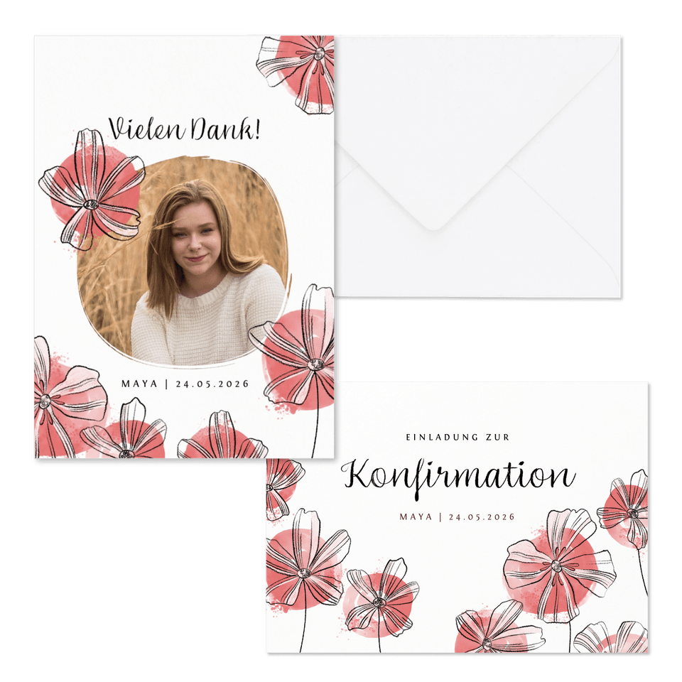 Konfirmation - Blüten und Aquarell