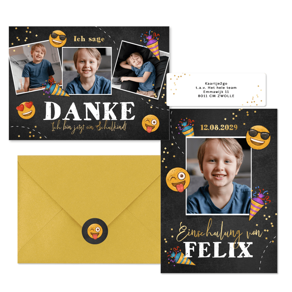 Einschulung - Fröhliche Emojis