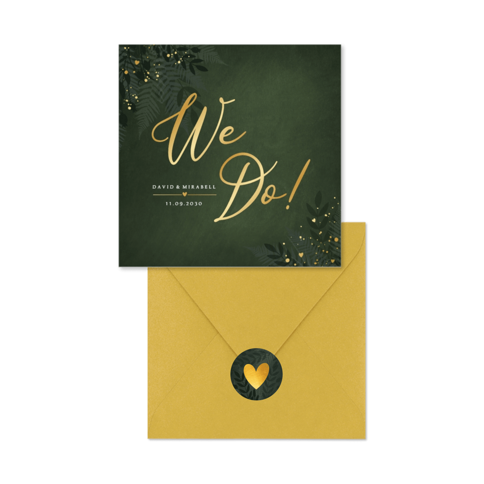 Hochzeit - Dunkelgrün Zweige und Goldsprenkel