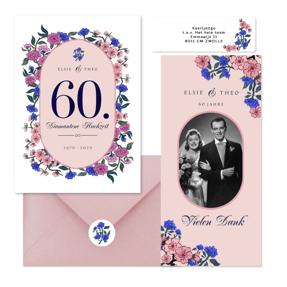 Jubiläum - Hochzeitstag Kirschblüten & Blätterkranz