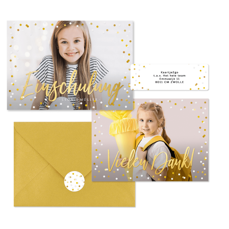 Einschulung - Goldenes Konfetti