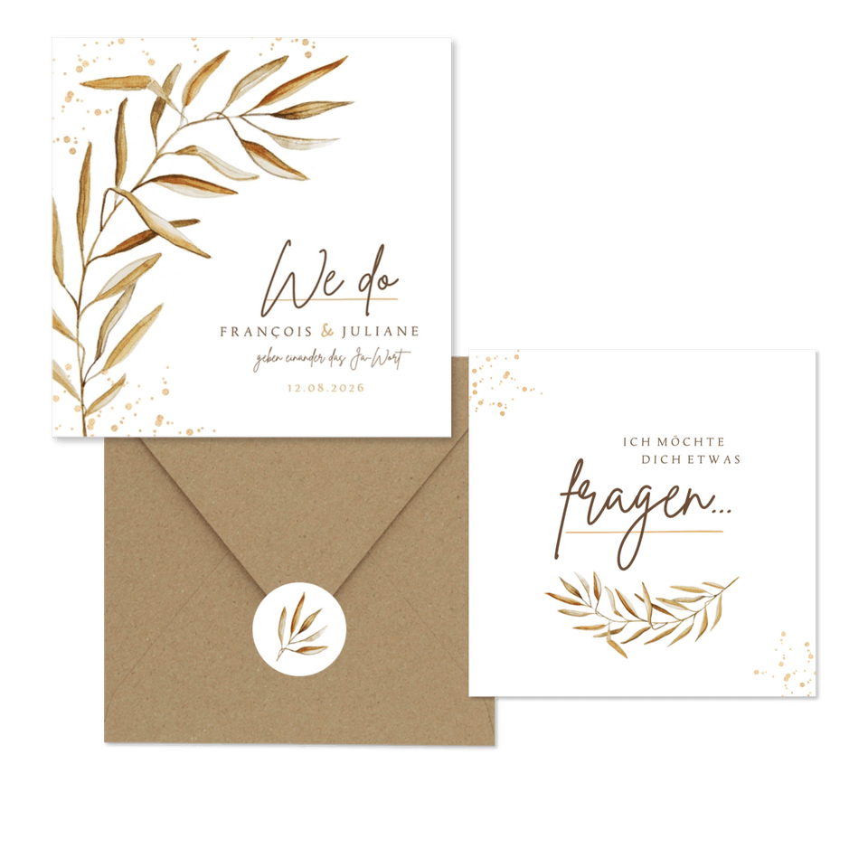 Hochzeitskartenset trockene Zweige