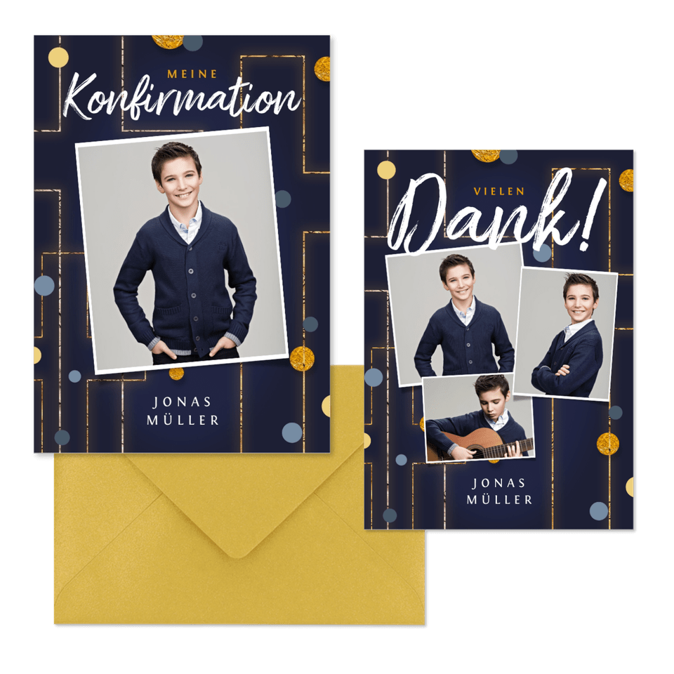 Konfirmation - Kreuz auf Dunkelblau