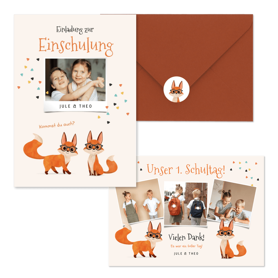 Einschulung - Schlaue Füchse