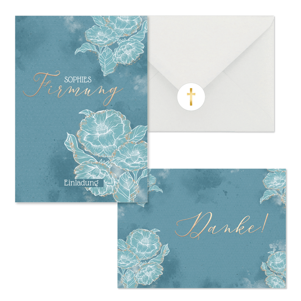 Firmung - Blaue Blumen