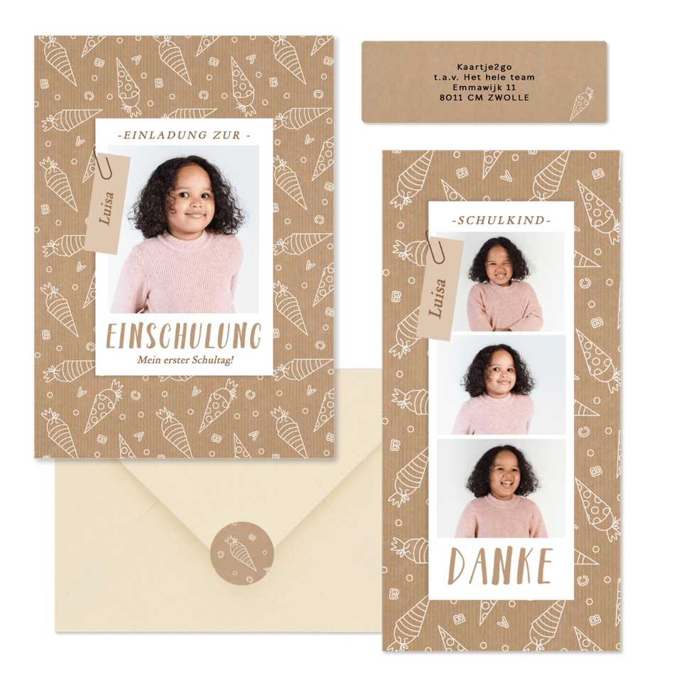 Einschulung - Kraftpapier Schultüten