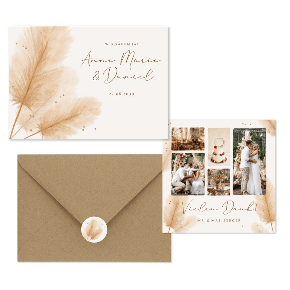 Hochzeit - Pampasgras Bohemien Hochzeit