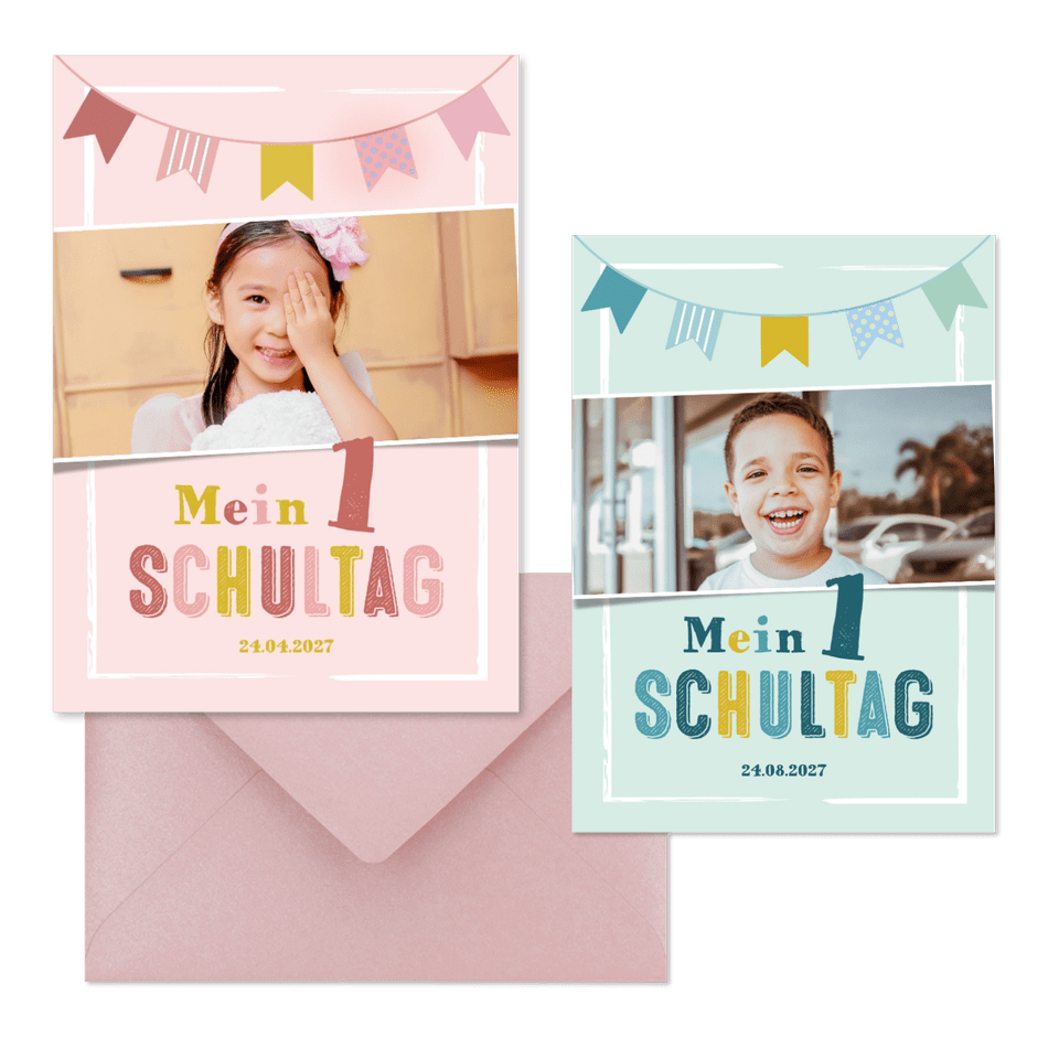 Einschulung - Wimpelkette und Sternchen