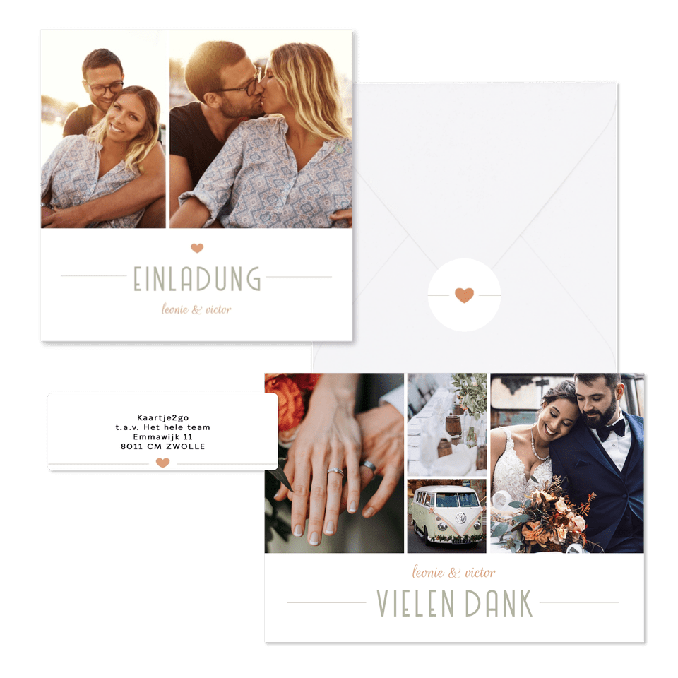 Hochzeitskartenset moderne Klassik