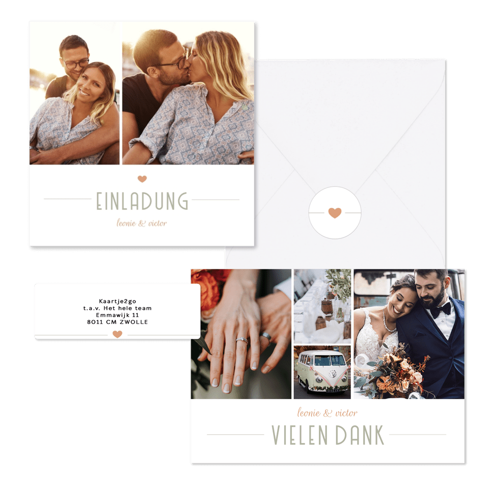 Hochzeitskartenset moderne Klassik