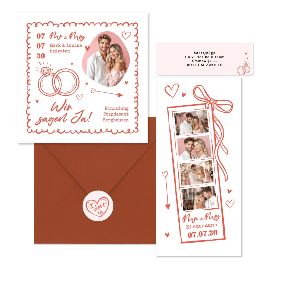 Hochzeit - Doodles in Rosa