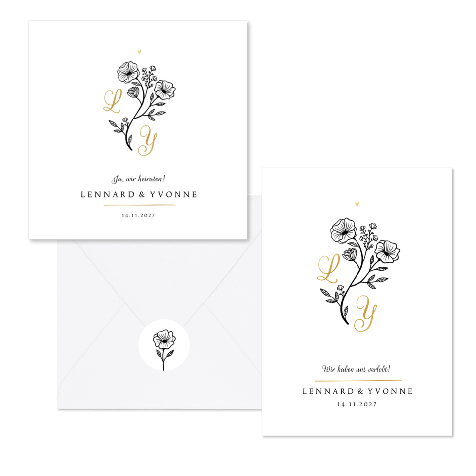 Hochzeit - Klassische Blumenillustration