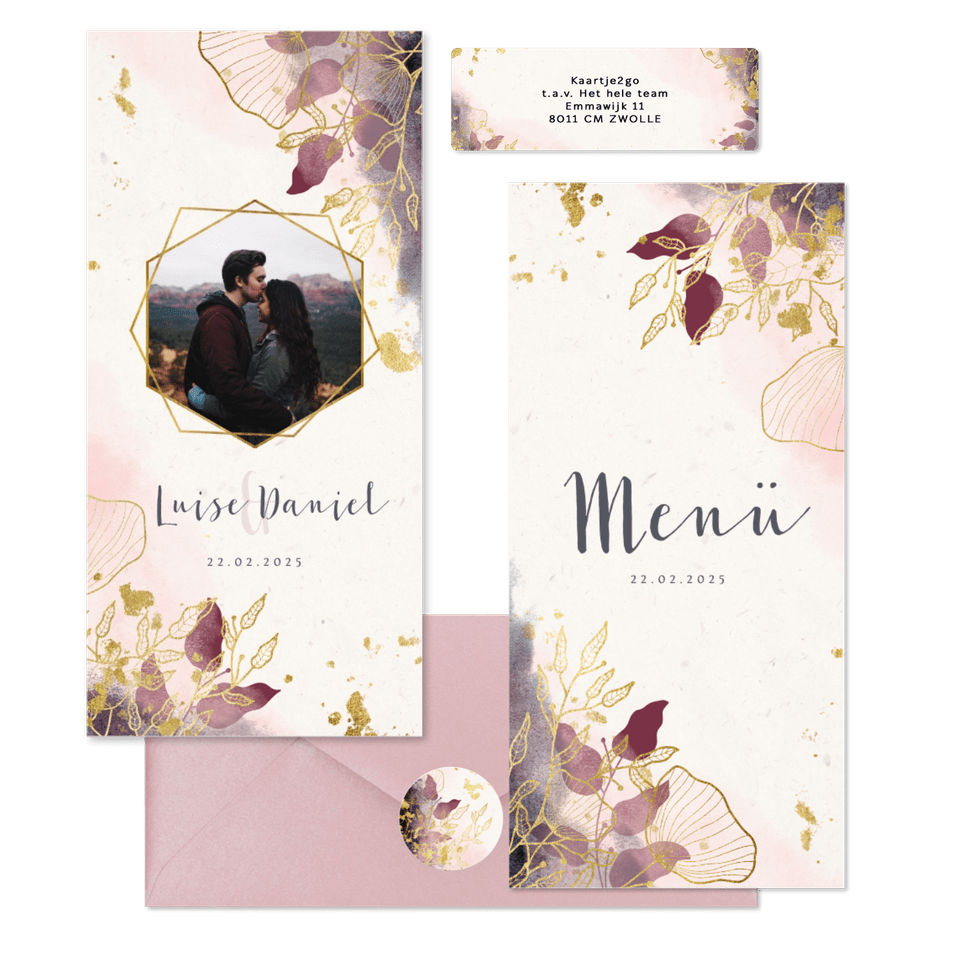 Hochzeitskarten Bohemian Zweige und Blätter