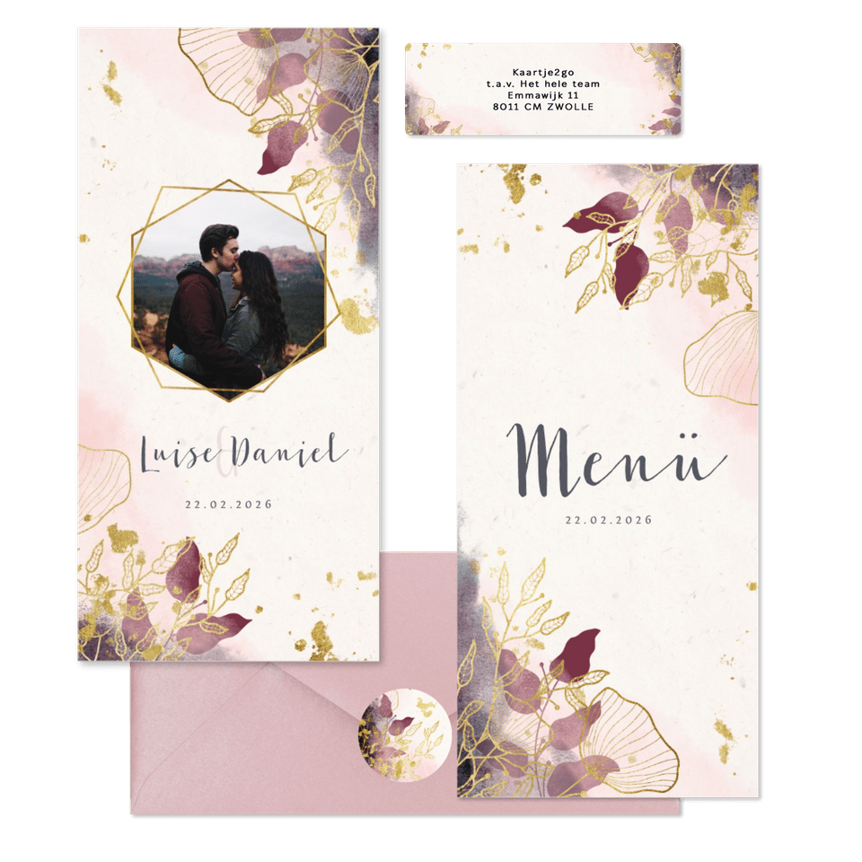 Hochzeitskarten Bohemian Zweige und Blätter