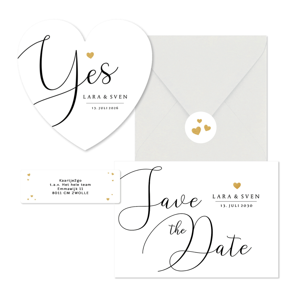 Hochzeit - Kalligrafie schwarz weiß schlicht