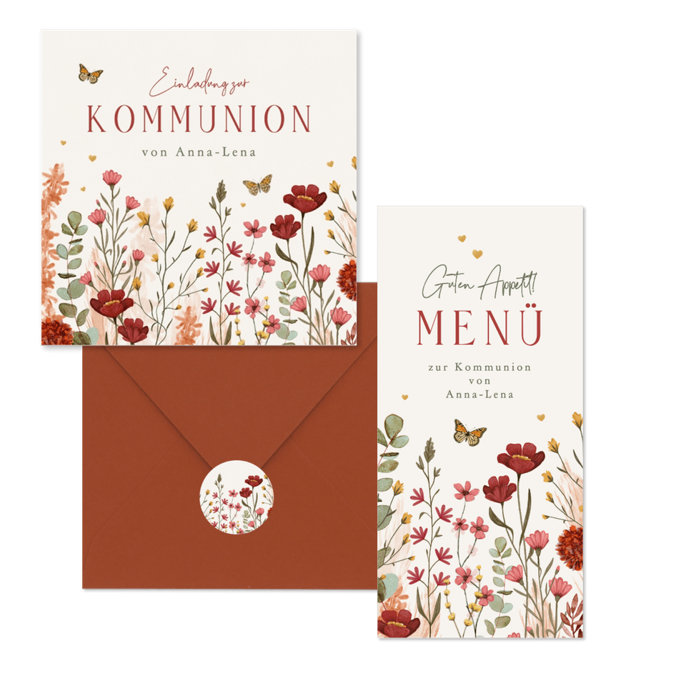 Wildblumen und Schmetterlinge L