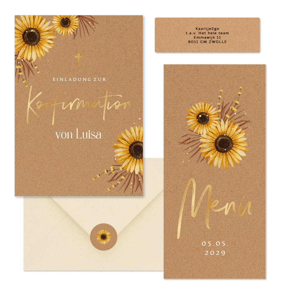 Konfirmation - Sonnenblumen Kraftlook