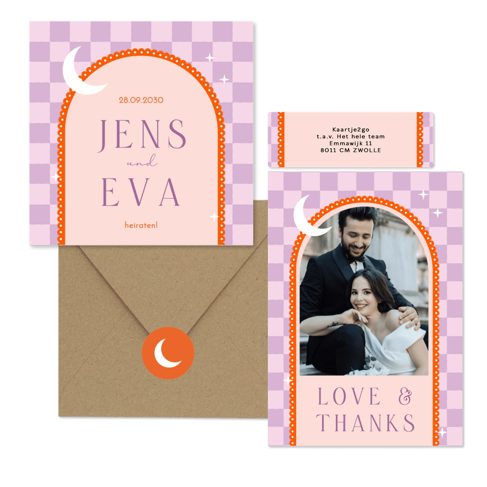 Hochzeit - Lila Karomuster mit Bogen