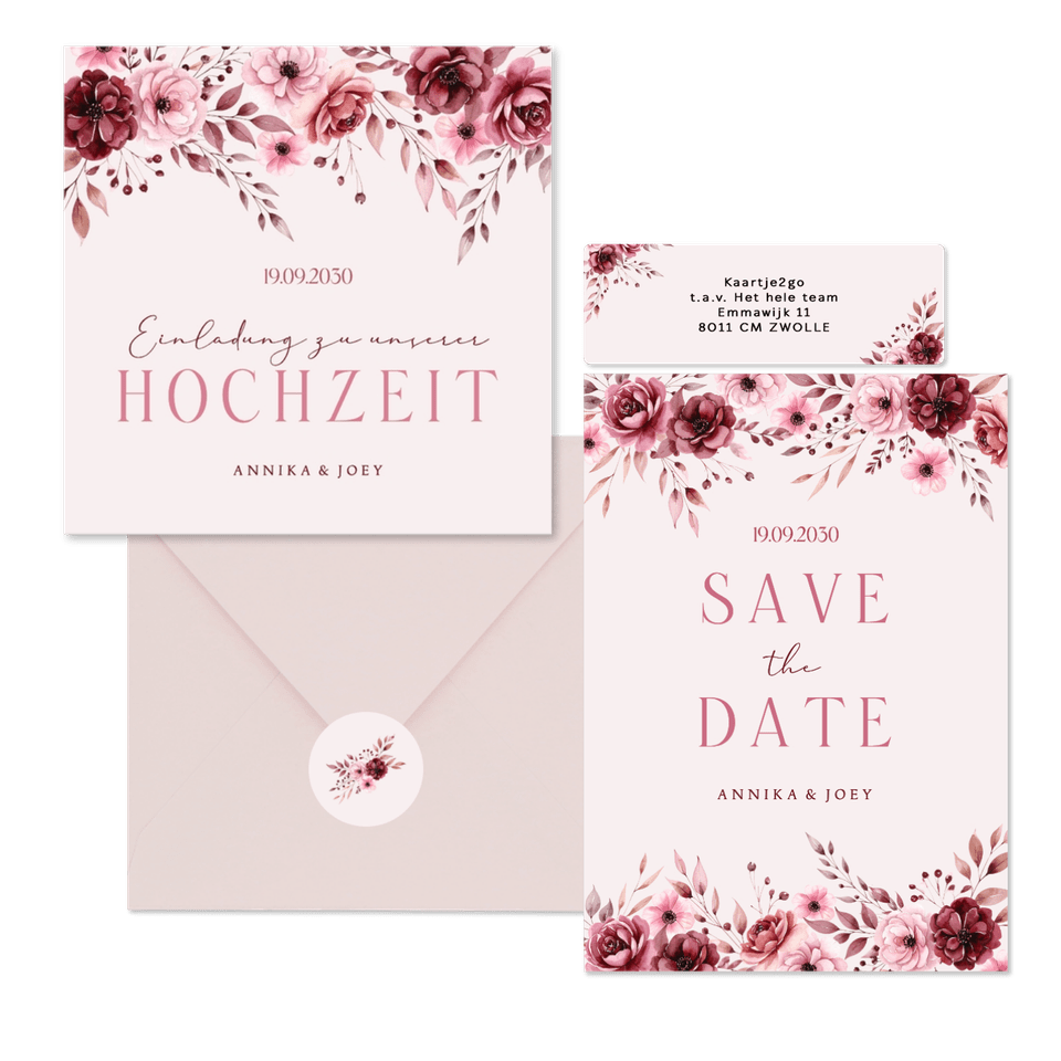 Hochzeit - Rosengesteck auf Rosa romantsich