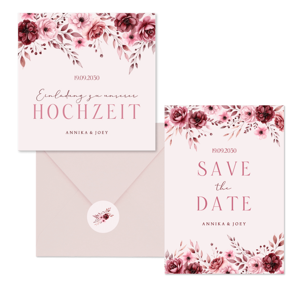 Hochzeit - Rosengesteck auf Rosa romantsich