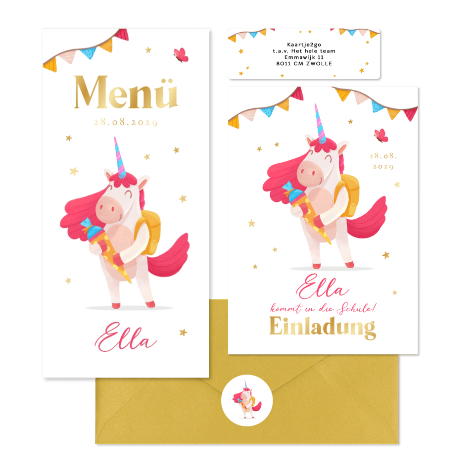 Einschulung - Unicorn pinke Mähne