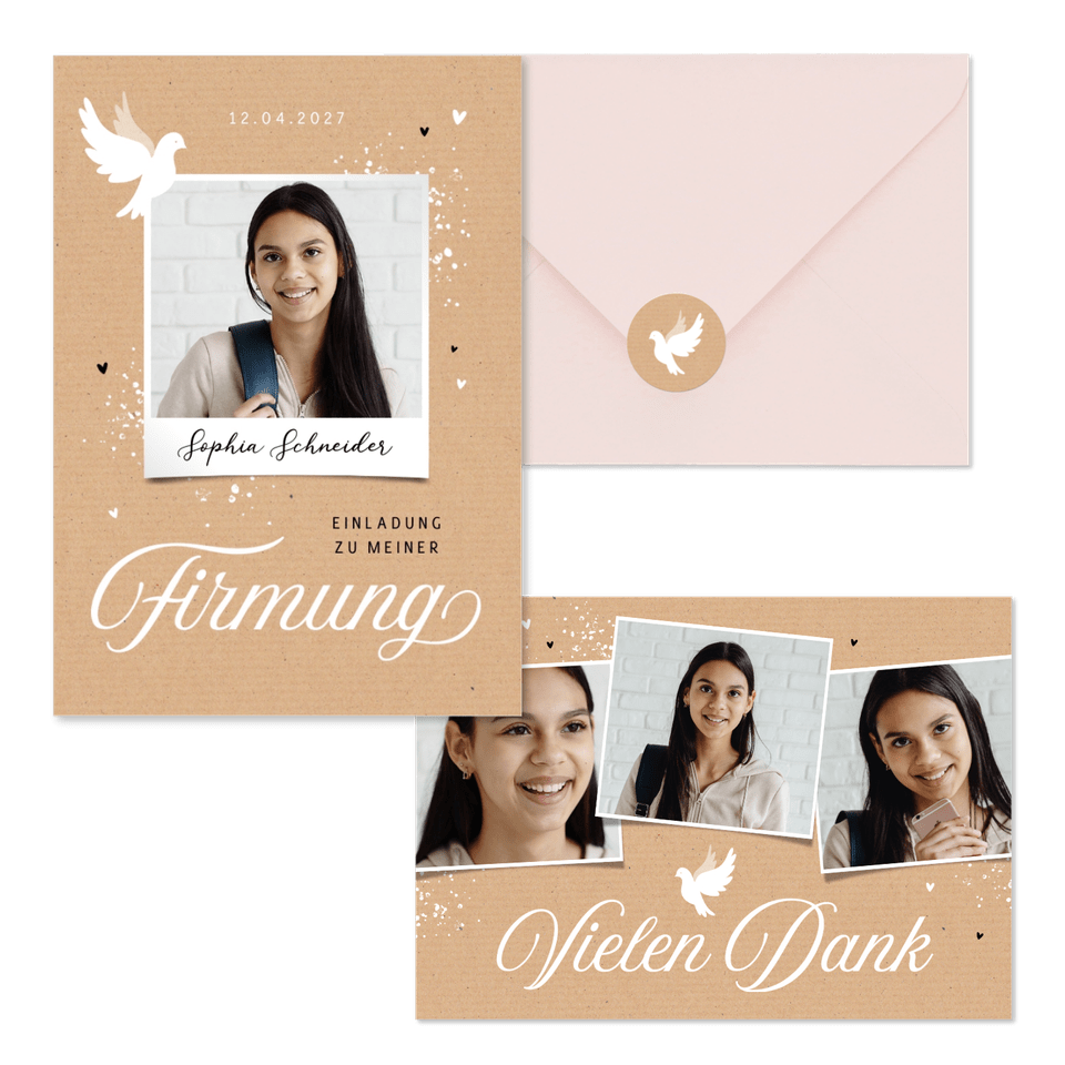 Firmung - Packpapier & Taube