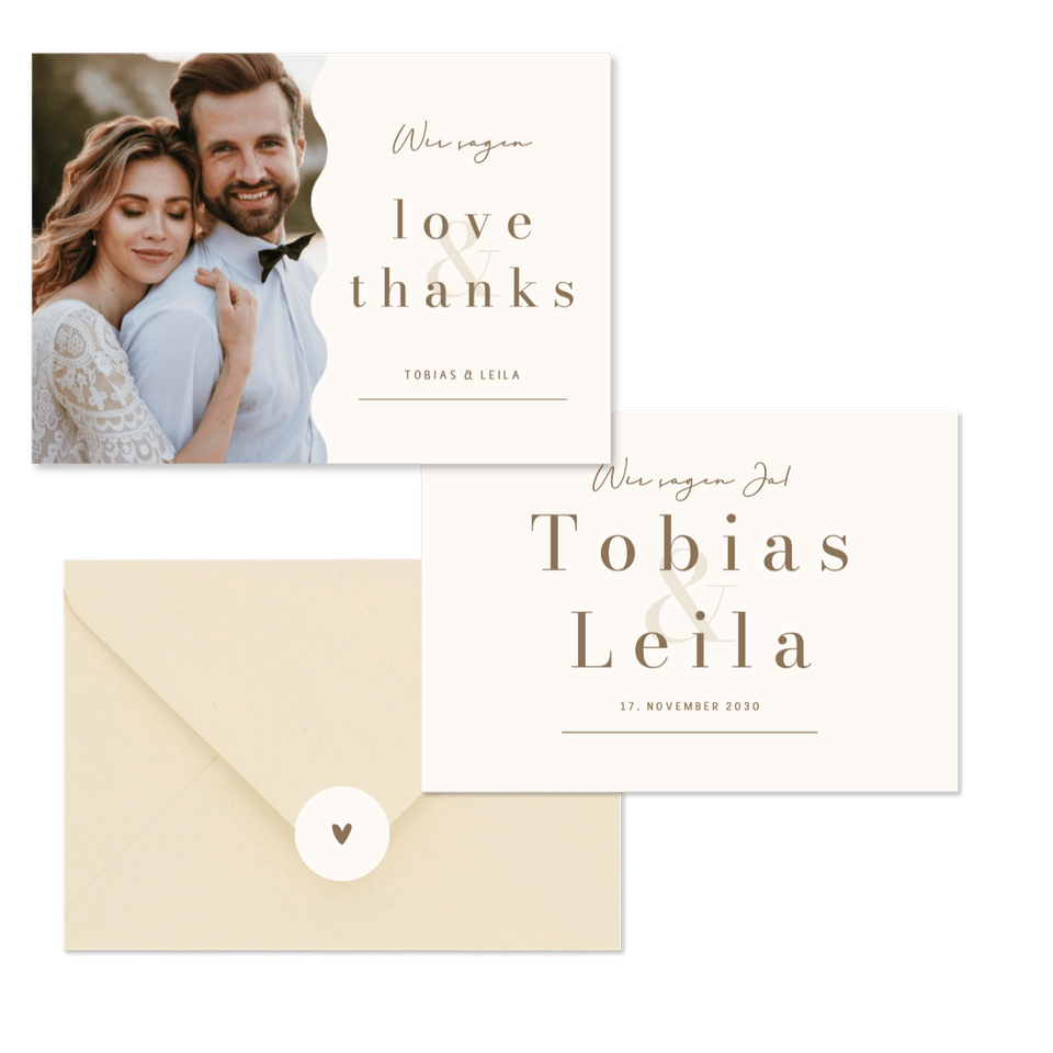 Hochzeit - Minimalistisch Ampersand Beige und Braun