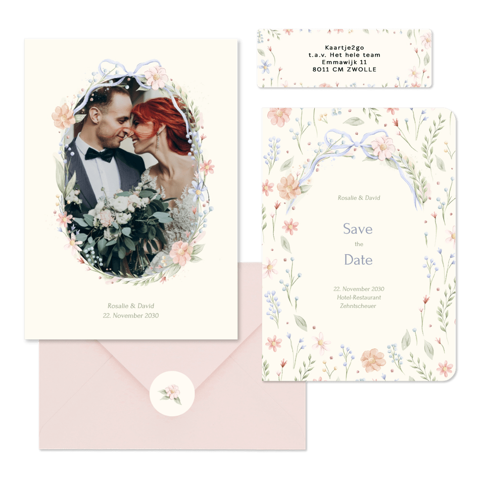 Hochzeit - Aquarell Blumenkranz mit Schleife Vintage