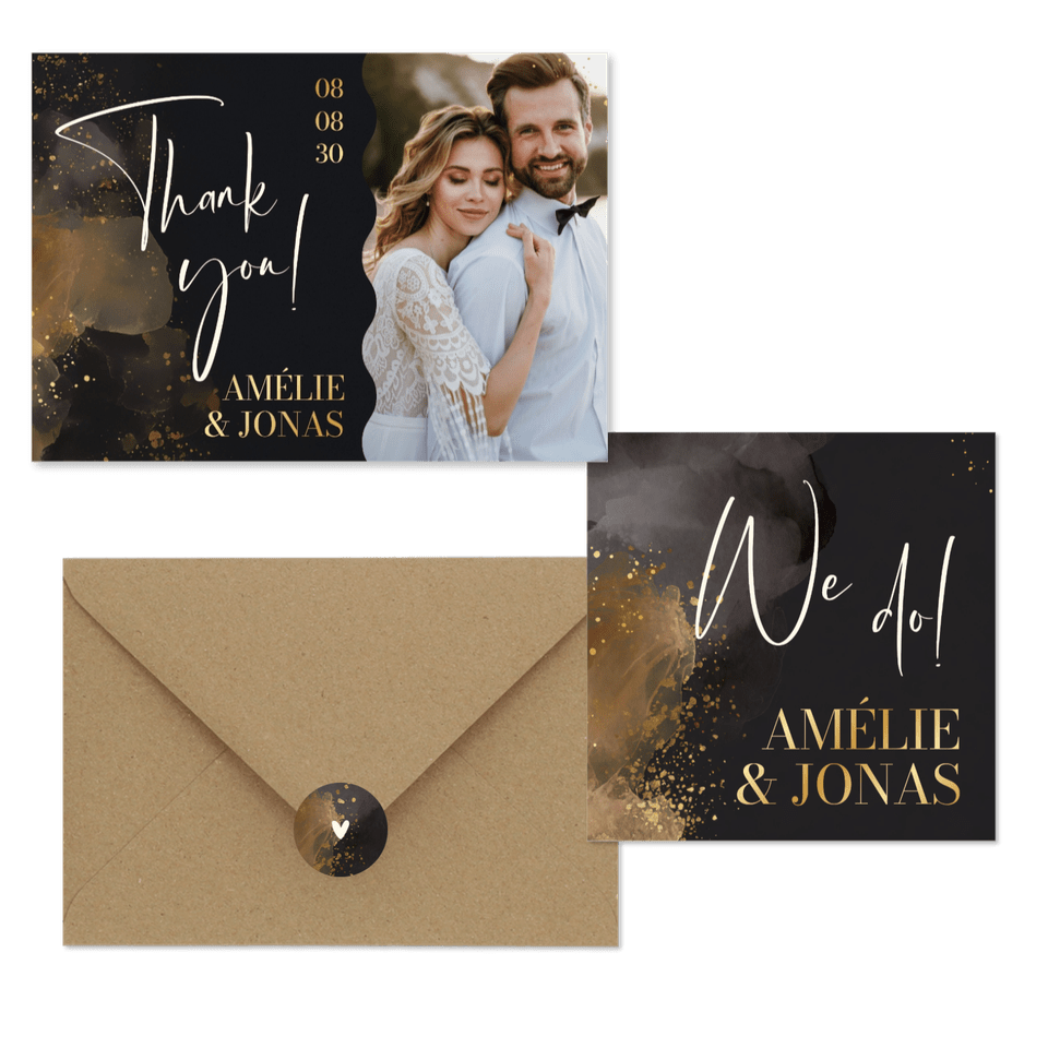 Hochzeit - Grau Gold Kleckse T