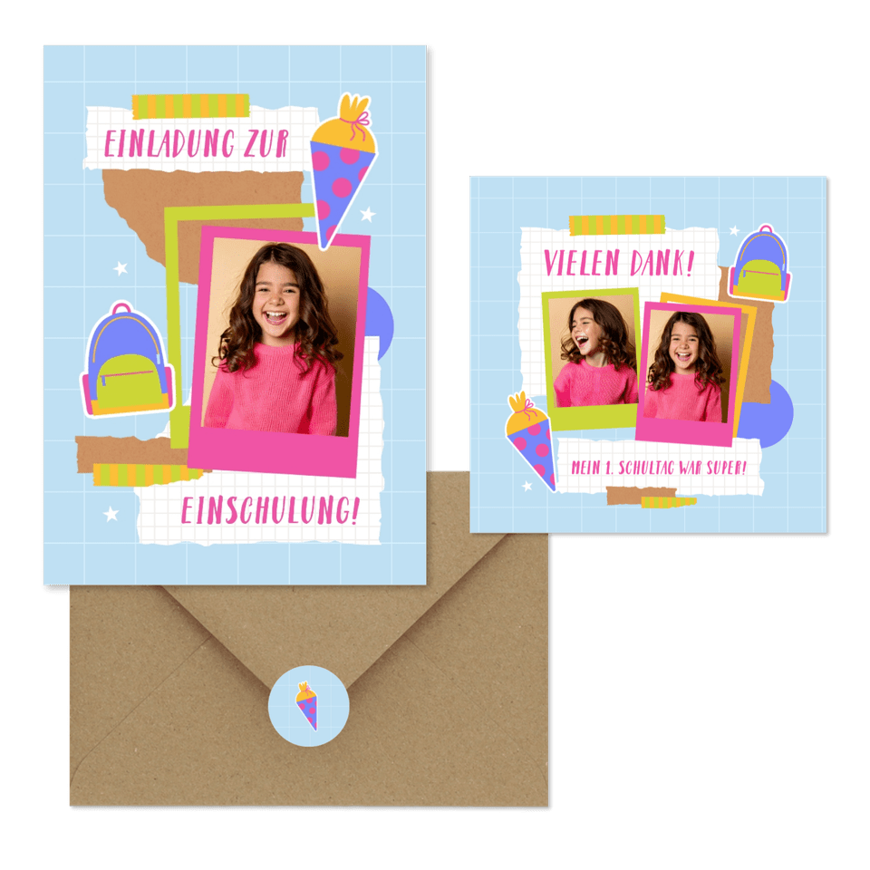 Scrapbook bunt blau T