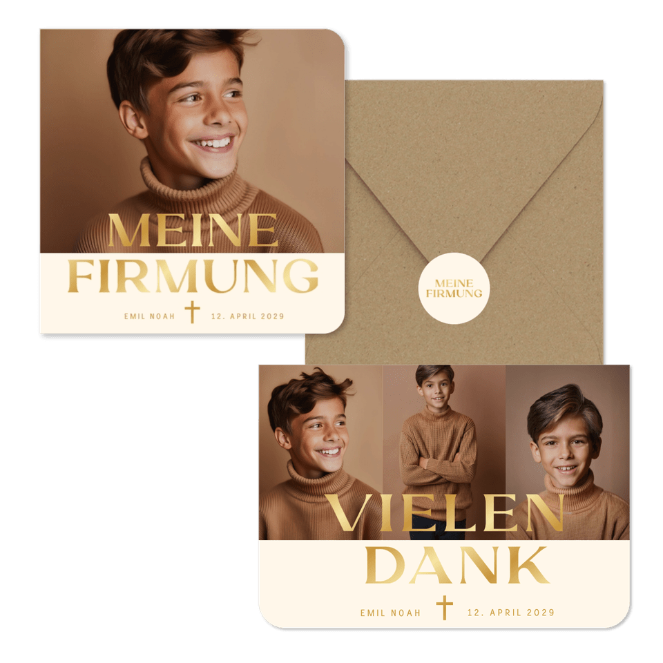 Firmung Beige Braun Gold M