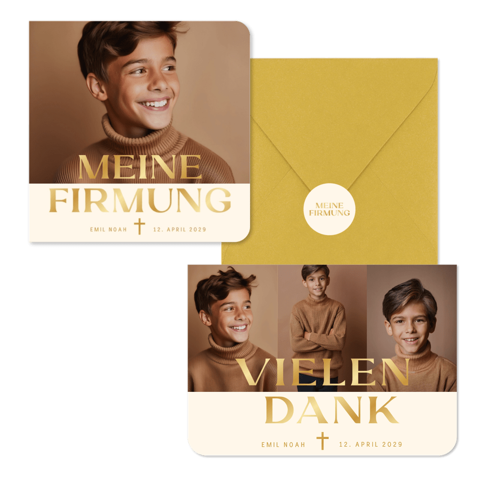 Firmung Beige Braun Gold M