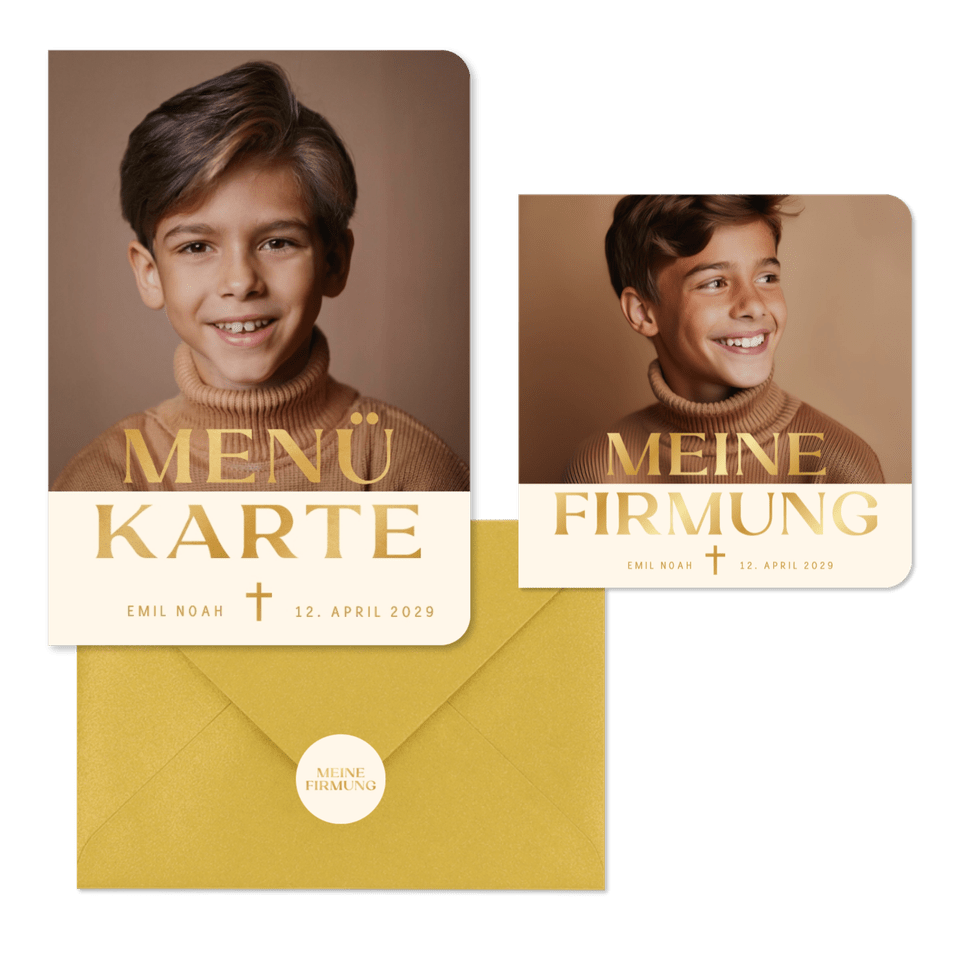 Firmung Beige Braun Gold M