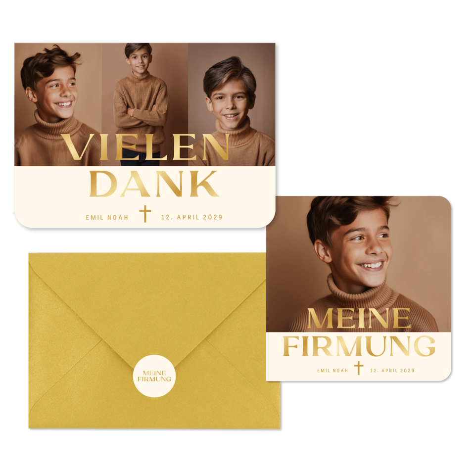 Firmung Beige Braun Gold M