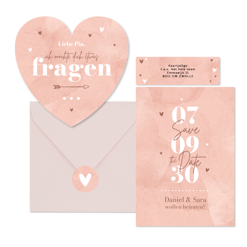 Hochzeit - Rosa Aquarell Typografie 