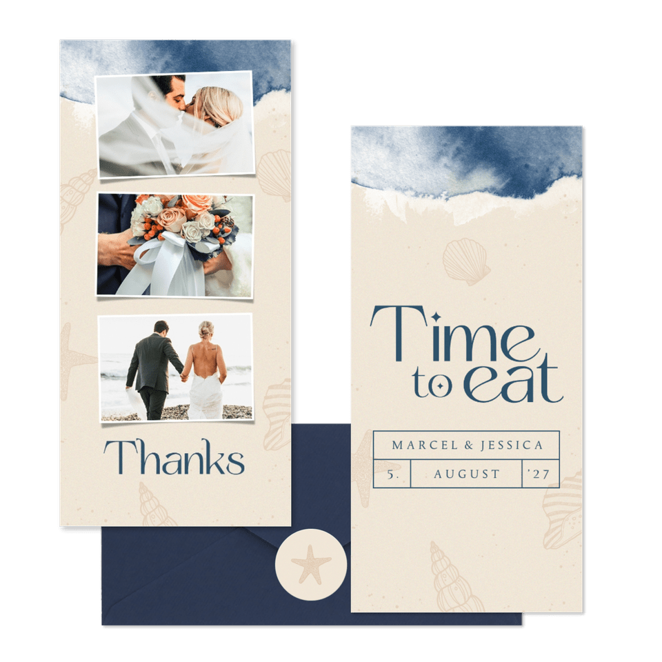 Hochzeitskartenset Brandung & Strand
