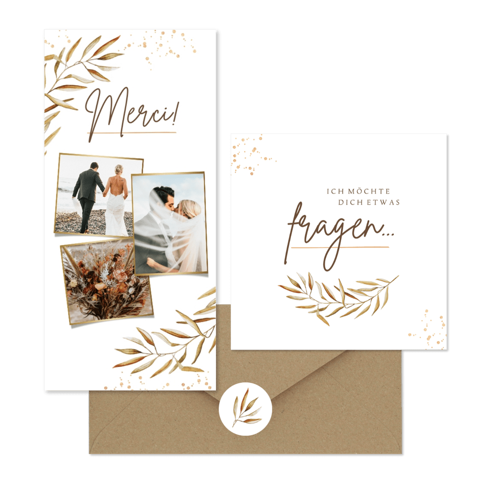 Hochzeitskartenset trockene Zweige