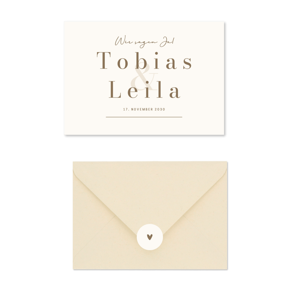 Hochzeit - Minimalistisch Ampersand Beige und Braun