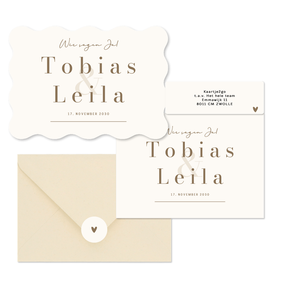 Hochzeit - Minimalistisch Ampersand Beige und Braun