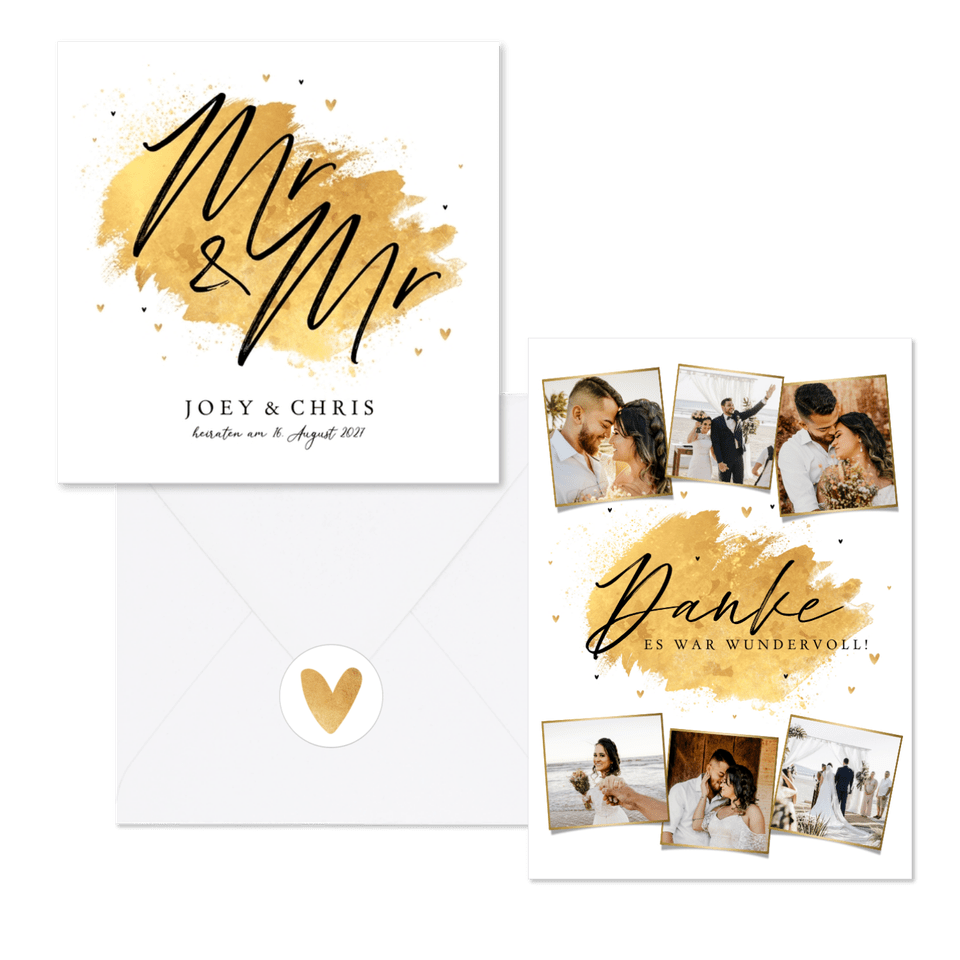 Hochzeit - Pinsel Goldlook