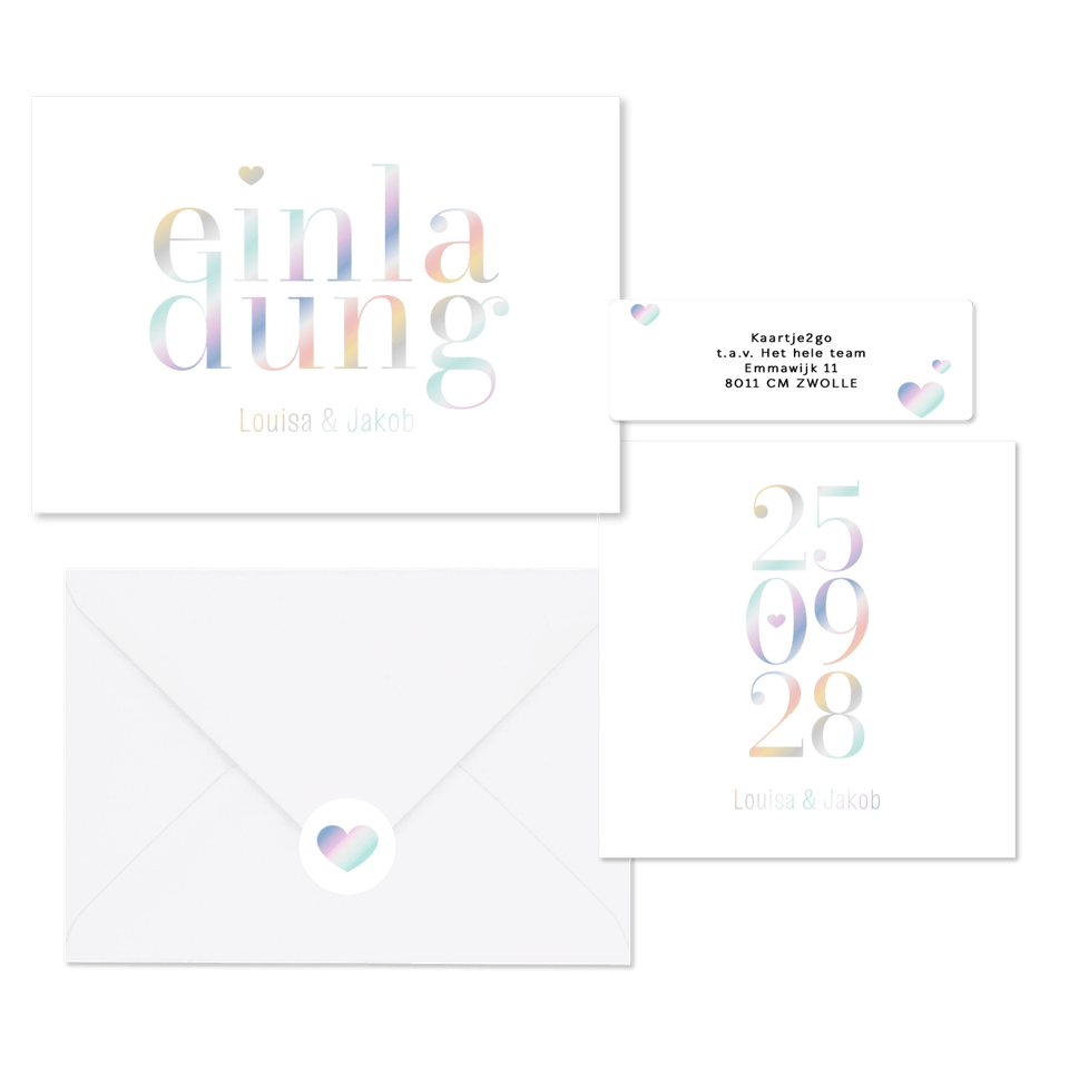 Hochzeitskarten holografische Typographie