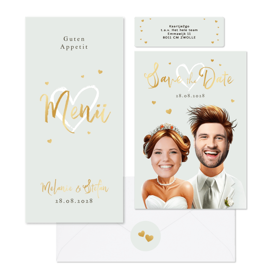 Hochzeitskartenset Lustige Porträts mit eigenen Fotos