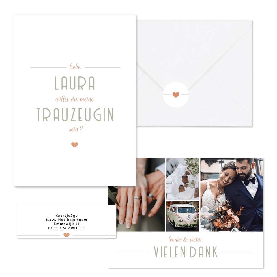 Hochzeitskartenset moderne Klassik