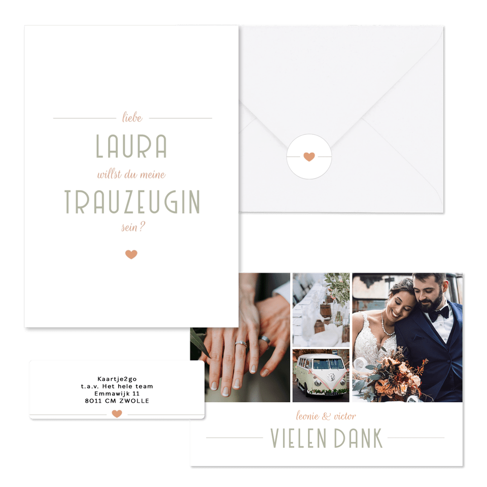 Hochzeitskartenset moderne Klassik